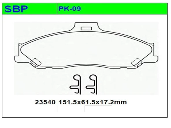 Ön Balata B2500 1999-2006 2WD / BT50 2006-2011 2WD / Ford Ranger 1999-2011 2WD ürün görseli 1