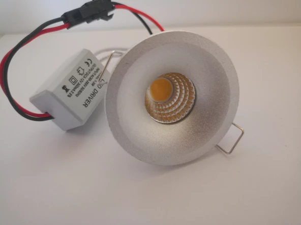 5W Mini Led Spot Gümüş Renk Kasa 45mm Genişlik ürün görseli 1