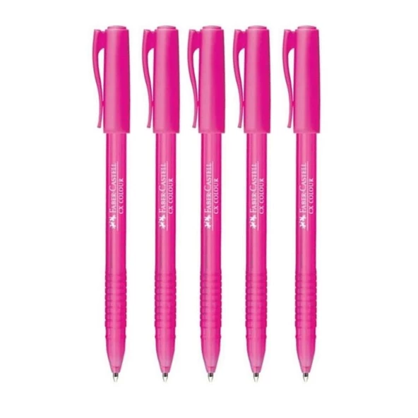 Faber Castell Tükenmez Kalem Renkli Pembe - 5 Adet ürün görseli 1
