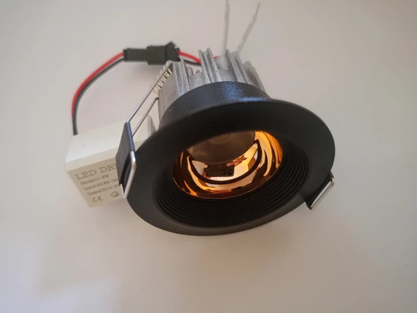 5W Mini Led Spot Siyah Kasa 59mm Genişlik ürün görseli 1