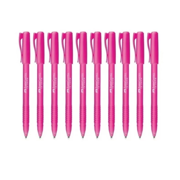 Faber Castell Tükenmez Kalem Renkli Pembe - 10 Adet ürün görseli 1