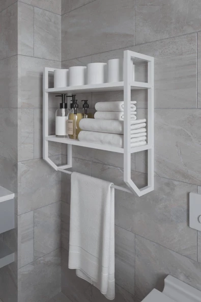 AYMOBSAN Aura Banyo Rafı , Çok Amaçlı Düzenleyici, Raf Ünitesi, 90 cm ürün görseli 1