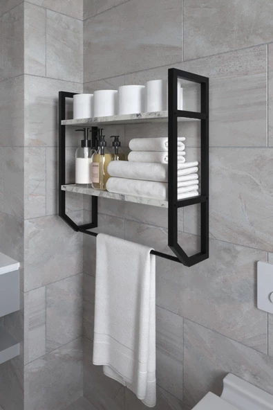 AYMOBSAN Aura Banyo Rafı , Çok Amaçlı Düzenleyici, Raf Ünitesi, 90 cm ürün görseli 1