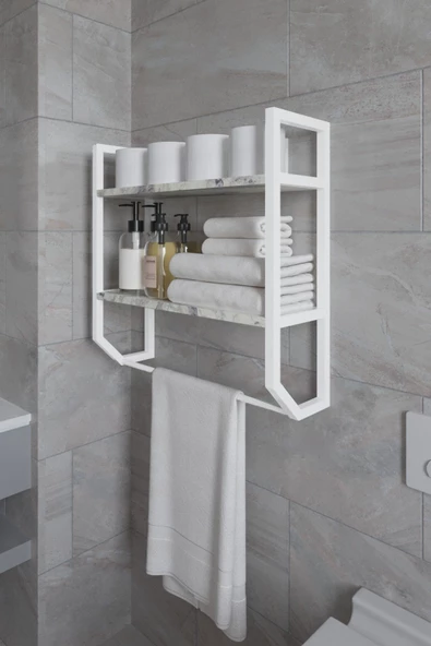 AYMOBSAN Aura Banyo Rafı , Çok Amaçlı Düzenleyici, Raf Ünitesi, 90 cm ürün görseli 1