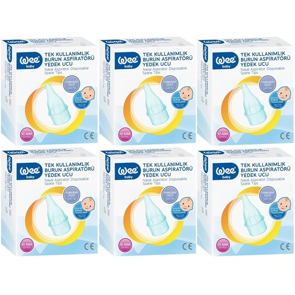 Wee Baby Burun Aspiratörü Nasal Yedek Ucu 60 Adet (6Pk*10) (Kod:163) ürün görseli 1