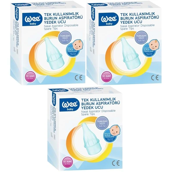 Wee Baby Burun Aspiratörü Nasal Yedek Ucu 30 Adet (3Pk*10) (Kod:163) ürün görseli 1