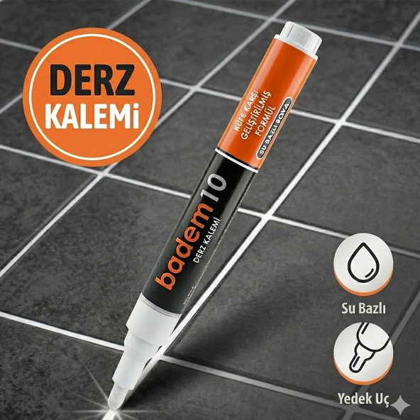 Derz Kalemi Hızlı Kuruyan Yedek Uç Su Bazlı Kokusuz Derz Dolgu Fayans Yenileme Tadilat Boyası Beyaz ürün görseli 1