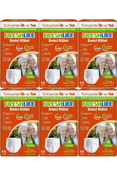 Freshlife Emici Külot Orta Boy M 30'lu 6 Adet Hasta Bezi ürün görseli 1