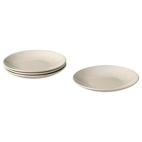 SUMUHOME FARGKLAR SERAMİK TATLI TABAĞI SETİ CİLALI BEJ 20 CM 4 ADET ürün görseli 1