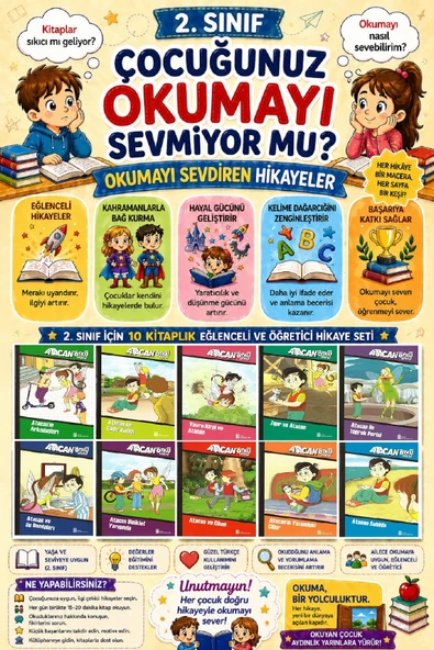 2.Sınıf Okumayı Sevdiren 10 lu Hikaye Seti (32 sayfa) ürün görseli 1