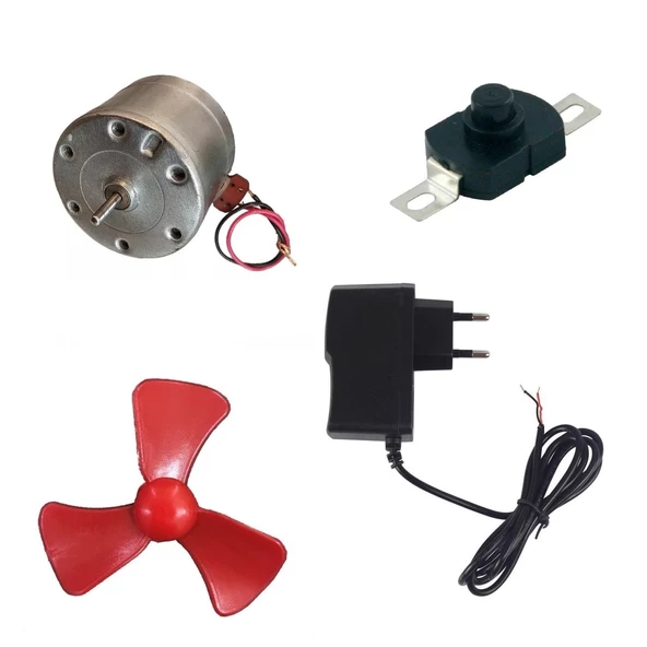 Adaptörlü Anahtarlı Basit Motor Deney Seti - Öğrenci Elektrik Devresi ürün görseli 1