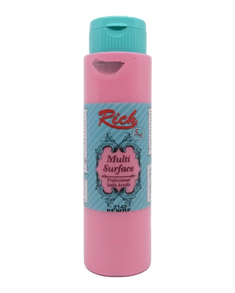 Rich Multi Surface Akrilik Boya Pembe 500cc ürün görseli 1