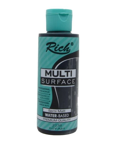 Rich Multi Surface Akrilik Boya Siyah 120cc ürün görseli 1
