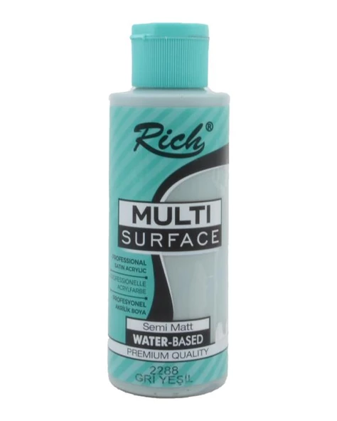 Rich Multi Surface Akrilik Boya Gri Yeşil 120cc ürün görseli 1