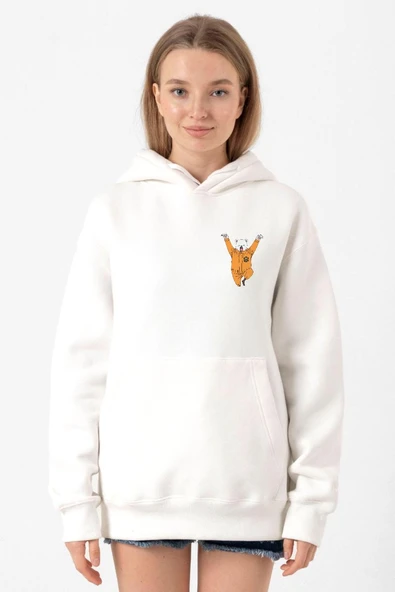 One Piece Anime Bepo Beyaz Kadın 3ip Kapşonlu Sweatshirt ürün görseli 1