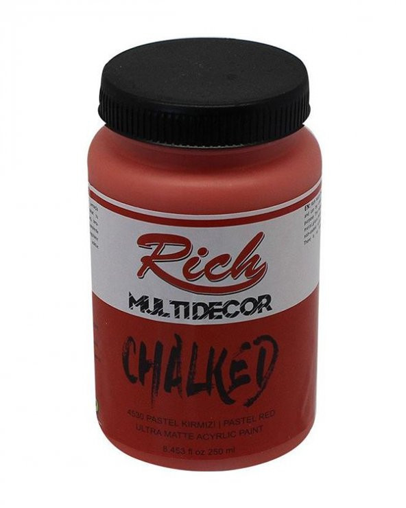 Rich Multi Decor Chalked Akrilik Boya Pastel Kırmızı 250ml ürün görseli 1