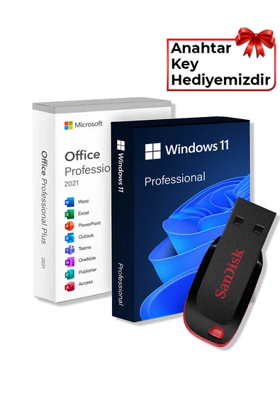 Windows 11 + Office 2021 Pro Plus Kurulum Dosyalı USB Bellek 16GB (Lisans Anahtarı Hediyeli) ürün görseli 1
