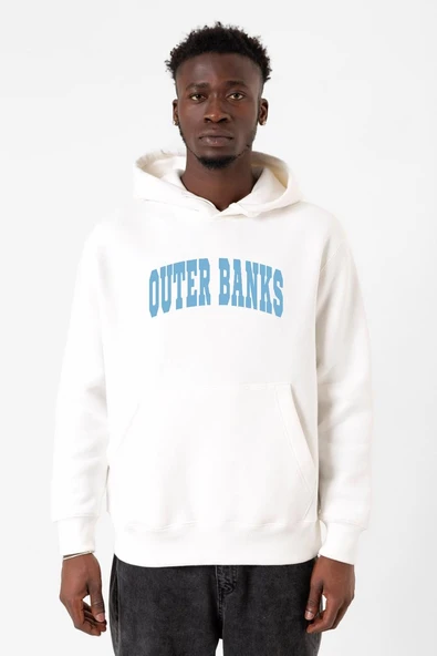 Outer Banks Lettern Beyaz Erkek 3ip Kapşonlu Sweatshirt ürün görseli 1