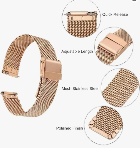 PASLANMAZ ÇELİK KORDON MK1003 - ROSE GOLD - 24MM - Resim 2