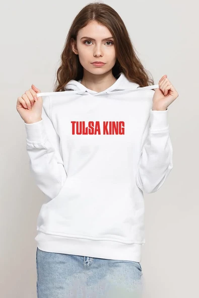 Tulsa King Lettern Beyaz Kadın 3ip Kapşonlu Sweatshirt ürün görseli 1