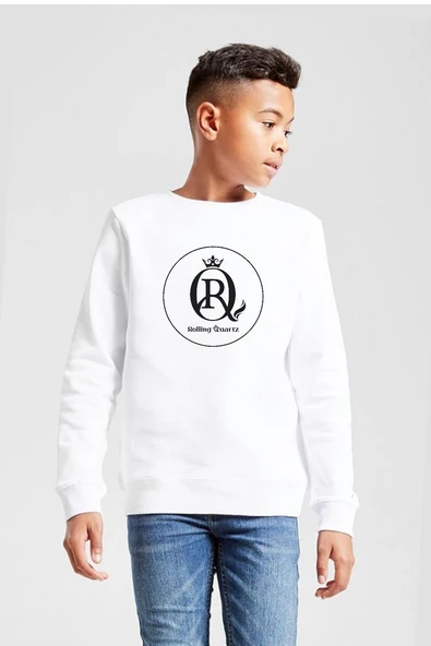 Rolling Quartz Logo Beyaz Çocuk 2ip Sweatshirt ürün görseli 1