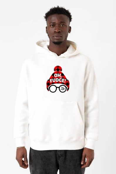 Oh Fudge Christmas Beyaz Erkek 3ip Kapşonlu Sweatshirt ürün görseli 1