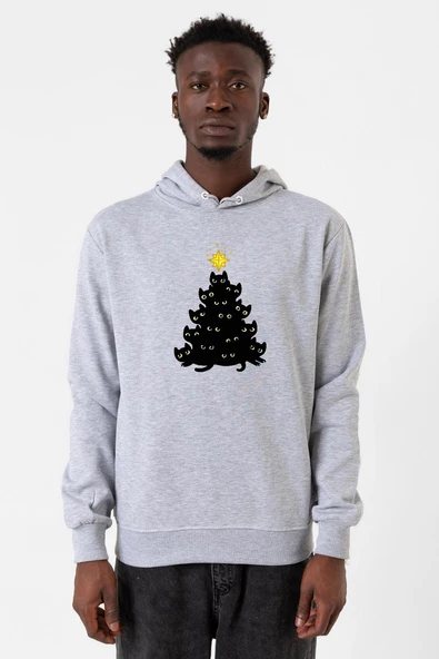 Meowy Christmas Grimelanj Erkek Kapşonlu 3ip Sweatshirt ürün görseli 1