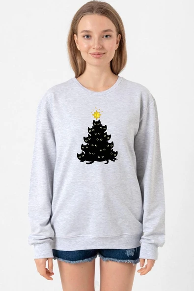 Meowy Christmas Grimelanj Kadın 2ip Sweatshirt ürün görseli 1