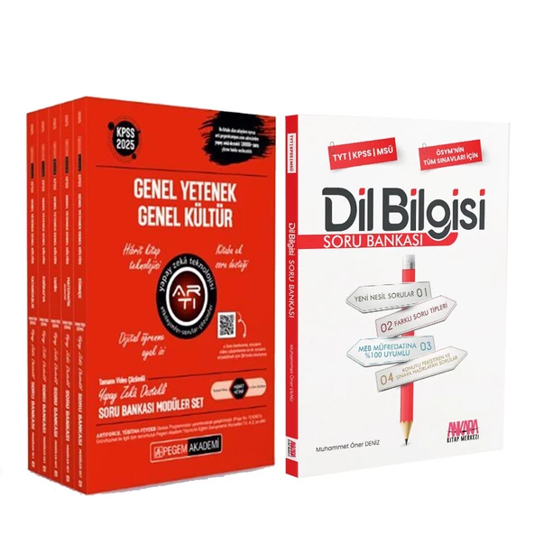 Pegem KPSS Genel Yetenek Genel Kültür Soru Seti ve AKM Dil Bilgisi Soru Bankası Seti 2 Kitap ürün görseli 1