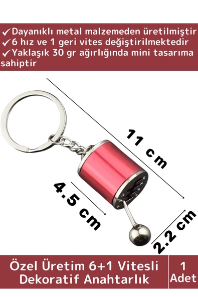 Özel Üretim Yüksek Kaliteli 6 Hız+1  Geri Vites Geçişli Dekoratif Oto Araç Otomobil Vites Anahtarlık ürün görseli 1