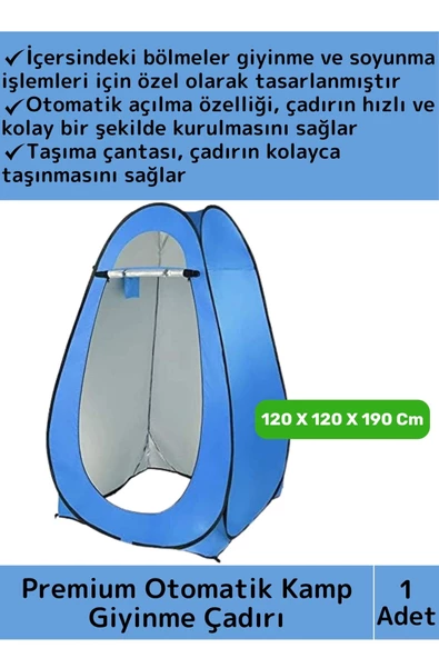 Premium Yüksek Kaliteli Özel Bölmeli Taşıma Çantalı Portable Otomatik Kurulum Kamp Balıkçı Çadırı ürün görseli 1