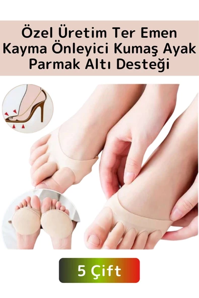 Premium Yüksek Kaliteli Ortopedik Kayma Önleyici Ter Emici Ayak Parmak Altı Desteği 5 Çift ürün görseli 1