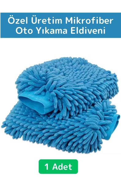 Premium Yumuşak Esnek Mikrofiber Oto Araç İç Dış Elektronik Otomobil Yıkama Temizleme Eldiveni 1Adet ürün görseli 1