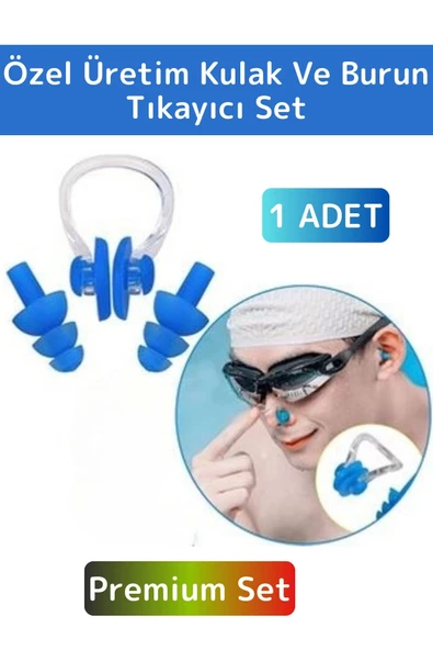 Premium Kaliteli Silikon Su Geçirmez Gürültü Önleyici Yıkanır Deniz Havuz Kulak Burun Tıkayıcı Set ürün görseli 1