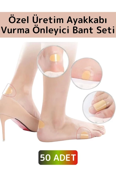 Özel Görünmez Ultra İnce Nefes Alabilir Su Geçirmez Ayakkabı Topuk Parmak Vurma Önleyici Bant 50'li ürün görseli 1