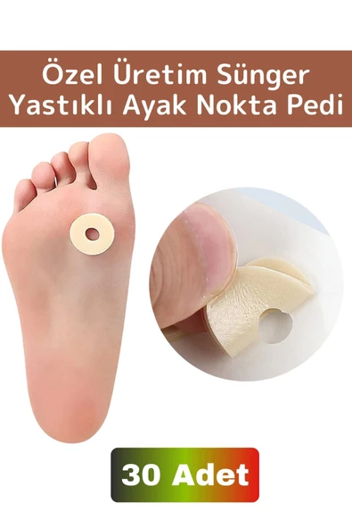 Gündelik Kullanıma Uygun Konforlu Ayak Ağrı Baskı Azaltıcı Sünger Yastık Ayak Nokta Pedi 30 Adet ürün görseli 1