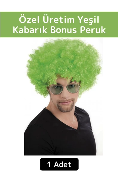 Premium Eğlenceli Etkinlik Kostüm Cadılar Bayramı Kabarık Bonus Afro Kıvırcık Unisex Parti Peruğu ürün görseli 1
