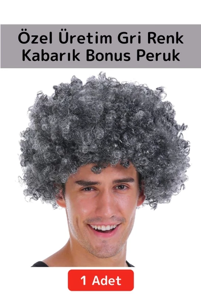 Premium Eğlence Etkinlik Kostüm Cadılar Bayramı Şık Kabarık Bonus Afro Kıvırcık Unisex Parti Peruğu ürün görseli 1