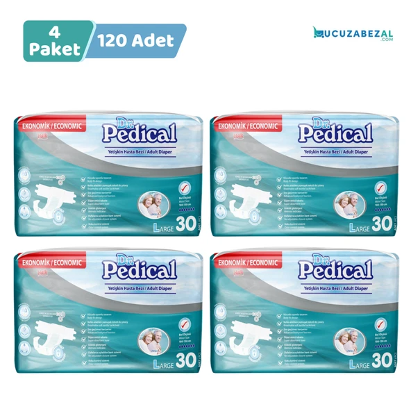 Dr. Pedical Belbantlı Büyük Boy L 30'lu 4 Adet Hasta Bezi ürün görseli 1