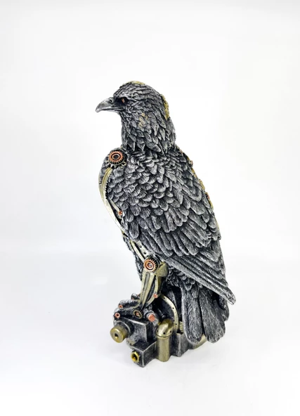 Steampunk Kartal Biblo Heykel - Resim 3