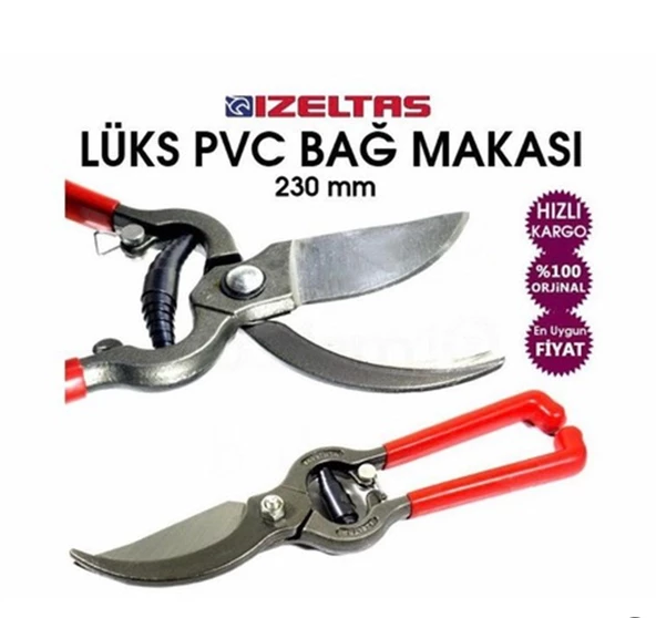 İzeltaş Bağ Makası Budama Makası Lüx PVC 230 MM 6710 ürün görseli 1