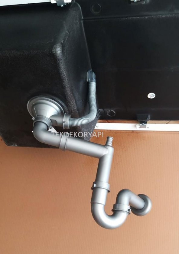 TEKDEKOR GRANİT EVYE SİFON TAKIMI  BÜYÜK GÖZ TAŞMALI ürün görseli 1