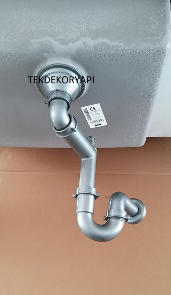 TEKDEKOR GRANİT EVYE SİFON TAKIMI  BÜYÜK GÖZ TAŞMASIZ ürün görseli 1
