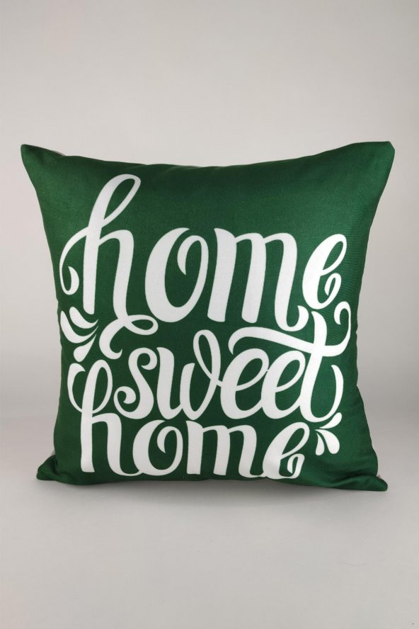 Yeşil Home Sweet Kırlent Kılıfı-37 ürün görseli 1