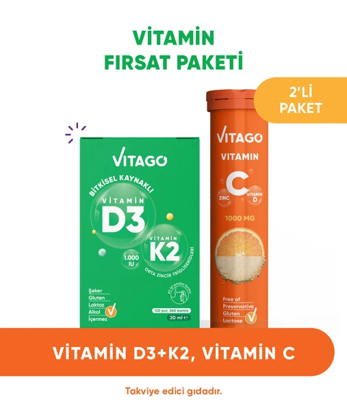 2li-Vitago Vitamin D3+Vitamin C Efervesan Tablet ürün görseli 1