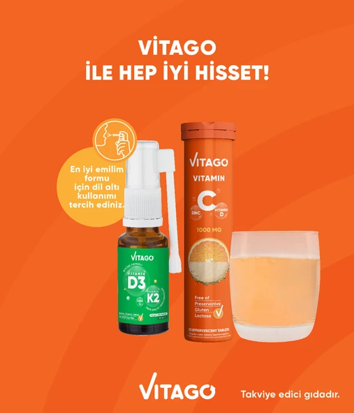 2li-Vitago Vitamin D3+Vitamin C Efervesan Tablet - Resim 3