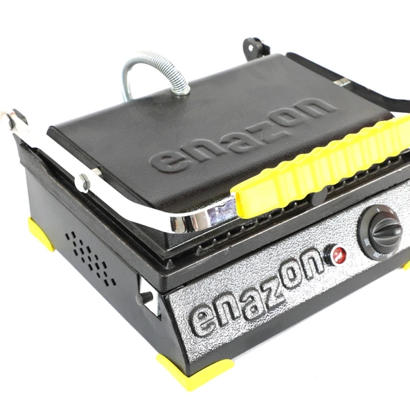 8 Dilim Elektrikli Saf Döküm Tost Makinesi  (Döküm 30x23) - Siyah - Sarı ürün görseli 1