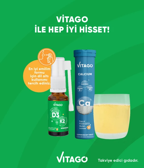 2li -Vitago Vitamin D3 Sprey+Vitago ProKalsiyum Tablet - Resim 3