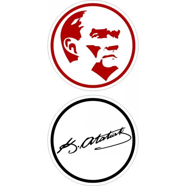 Atatürk Damla Etiker Sticker 5CM X 5CM ürün görseli 1