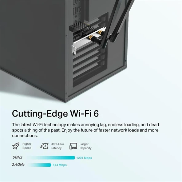 TP-LINK ARCHER TX20E AX1800 WI-FI 6 BLUETOOTH 5.2 PCIE ADAPTOR ürün görseli 1